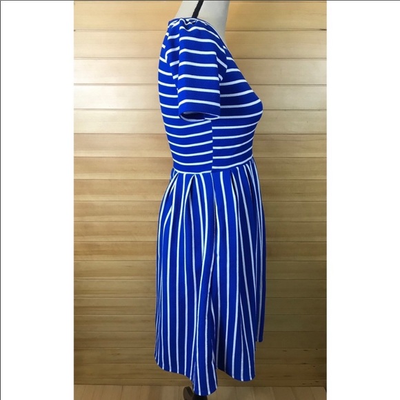 Lularoe Amelia xs blue stripe dress - Picture 5 of 8